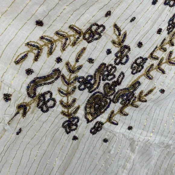 John Paul XL Skirt Tiered Embroidered Beaded Cowgirl Broomstick Full 100% Cotton - Picture 7 of 9